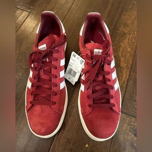 Adidas Campus Sneakers Burgundy White Red Size 10 M